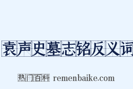 袁声史墓志铭反义词是什么意思的图片